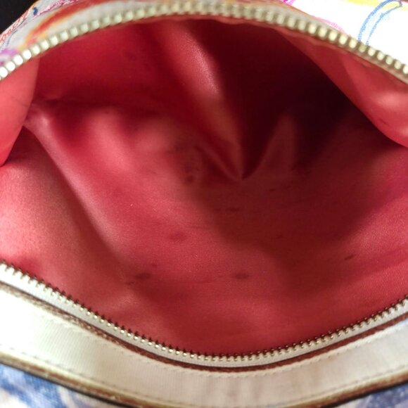 Coach Purse Poppy Dream Signature C Glam Multicolor White Canvas Tote Bag 19023 - Picture 9 of 14